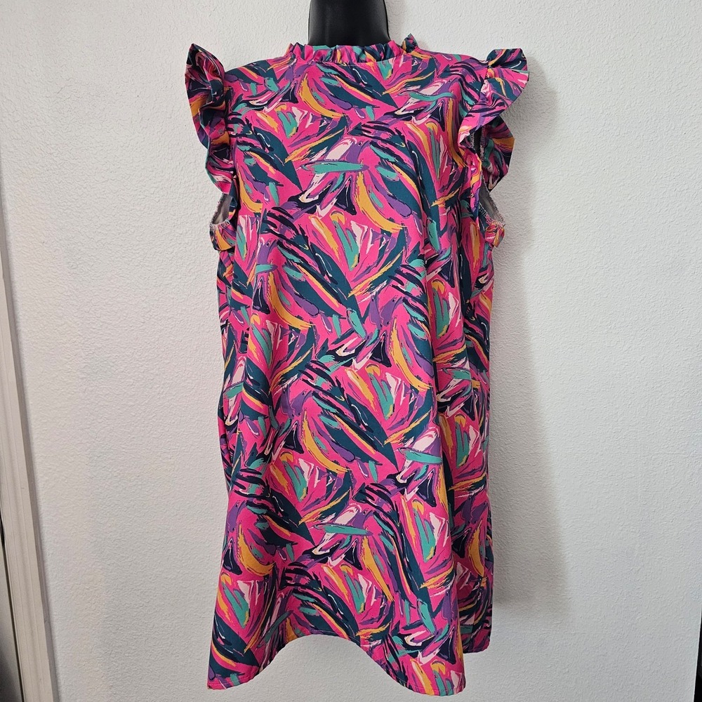Fantastic Fawn Multi Color Knee Length dress Women's Size medium